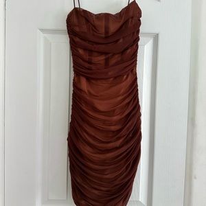 Nookie corset brown mini dress